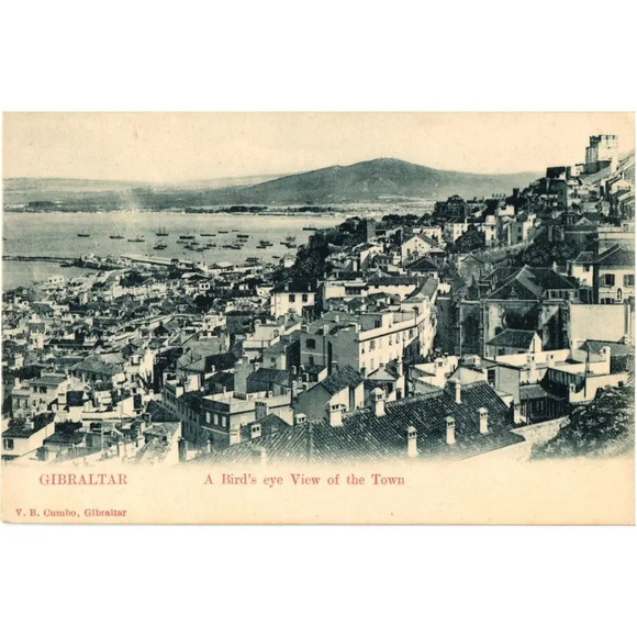 Gibraltar a Bird's Eye View of the Town Postcard - Picture 1 of 2